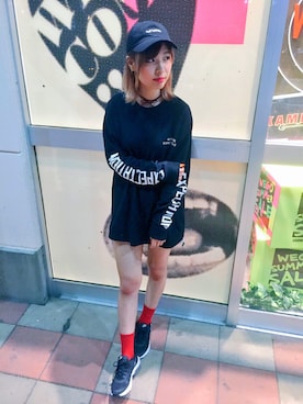 「SPALDING（スポルディング）のアイテム（帽子）」を使った、た ぴ さん（レディース・166cm）の夏コーディネート