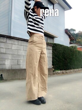 「ARROW（アロー）のアイテム（帽子）」を使った、ｒｅｎａさん（レディース・163cm）の春コーディネート