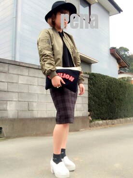 「アイテム（MA-1）」を使った、ｒｅｎａさん（レディース・163cm・20代）の冬コーディネート