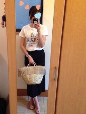 「メゾン キツネ(MAISON KITSUNE)」｜「アイテム（アクセサリー）」を使った、sea0818さん（レディース・168cm）の春コーディネート
