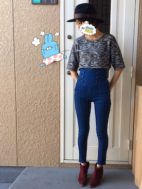 「アイテム（ブーツ）」を使った、kaxxe34さん（レディース・167cm）の秋コーディネート