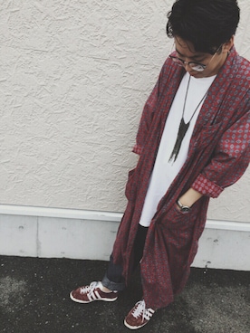 「アシンメトリー」｜「アイテム（その他アウター）」を使った、tatsu.さん（メンズ・171cm）の夏コーディネート