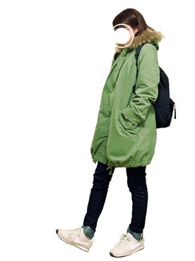 「mysty woman（ミスティウーマン）のアイテム（モッズコート）」を使った、ｐａｒｕ.さん（レディース・154cm）の冬コーディネート