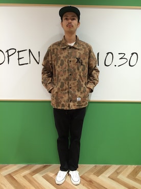 「XLARGE（エクストララージ）のアイテム（ブルゾン）」を使った、鈴木　義人さん（メンズ・174cm）の秋コーディネート