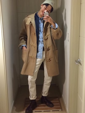 「Ralph Lauren」｜「アイテム（ダッフルコート）」を使った、동바오さん（メンズ・184cm）の冬コーディネート