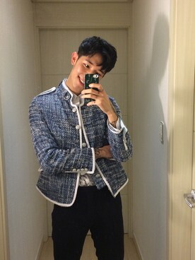 「daily look」｜「アイテム（その他アウター）」を使った、동바오さん（メンズ・184cm）の春コーディネート