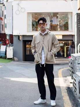 「streetsnap」｜「アイテム（スラックス）」を使った、동바오さん（メンズ・184cm）の春コーディネート