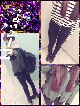 「grove（グローブ）のアイテム（その他アウター）」を使った、moniiiiiさん（レディース・153cm）の冬コーディネート