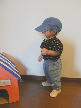 「ネコ」｜「アイテム（その他シューズ）」を使った、Ankoさん（キッズ・80cm）の春コーディネート