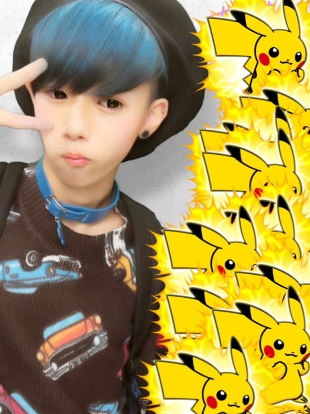「#KTZ、JOYRICH、MILKBOY」｜「KTZのアイテム（ハンチング/ベレー帽、ブラック系）」を使った、はらっちさん（メンズ・165cm）の秋コーディネートの1枚目の写真