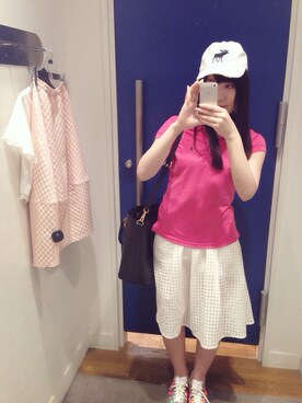 「Abercrombie&Fitch（アバークロンビーアンドフィッチ）のアイテム（キャップ）」を使った、terry♥︎さん（レディース・163cm）の春コーディネート