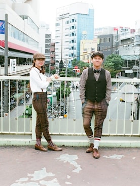 「Oliver Spencer（オリバースペンサー）のアイテム（その他シューズ）」を使った、KUAN さん（メンズ・174cm）の冬コーディネート