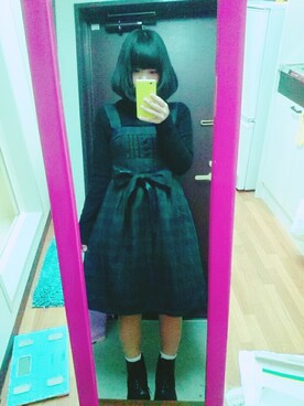 「GU（ジーユー）の（GU）レースアップショートブーツＡ（WOMEN ⁄ シューズ）」を使った、meiyingさん（レディース・150cm）の冬コーディネート
