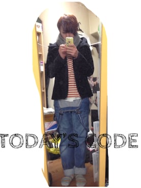 「BOBSON（ボブソン）のアイテム（オールインワン・サロペット）」を使った、けんたろーさん（メンズ・162cm）の秋コーディネート