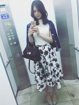 「ネイビー×ホワイト」｜「アイテム（その他トップス）」を使った、✴︎naxtuti✴︎さん（レディース・163cm）の夏コーディネート