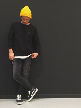 「スケートスタイル」｜「アイテム（ニットキャップ/ビーニー）」を使った、fukudayさん（メンズ・173cm）の夏コーディネート