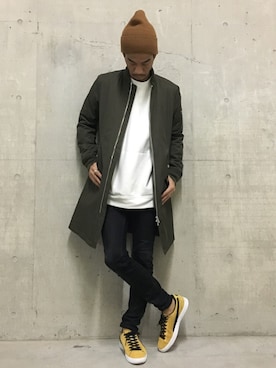 「Lui's（ルイス）のアイテム（MA-1）」を使った、fukudayさん（メンズ・173cm）の冬コーディネート