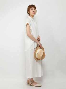 「Sens de vie（サンスドゥウ゛ィ）のアイテム」を使った、おかださん（レディース・164cm）の夏コーディネート
