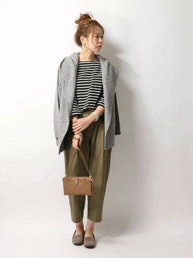 「Sens de vie（サンスドゥウ゛ィ）のアイテム」を使った、おかださん（レディース・164cm）の秋コーディネート