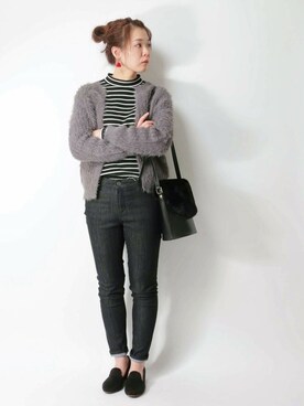 「Sens de vie（サンスドゥウ゛ィ）のアイテム」を使った、おかださん（レディース・164cm）の冬コーディネート