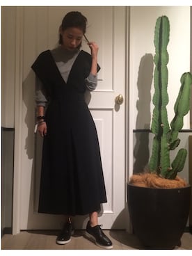 「BLACK BY MOUSSY（ブラックバイマウジー）のアイテム（つなぎ/オールインワン）」を使った、はるさん（レディース・152cm）の秋コーディネート