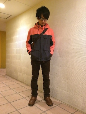 「White Mountaineering」｜「アイテム（マウンテンパーカー）」を使った、taikiさん（メンズ・168cm）の冬コーディネート