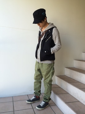「nonnative（ノンネイティブ）のアイテム（パーカー）」を使った、taikiさん（メンズ・168cm）の春コーディネート