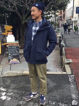 「HELLY HANSEN（ヘリーハンセン）のアイテム（ジャケット/アウター）」を使った、HELLY HANSEN原宿店さん（メンズ・170cm）の秋コーディネート