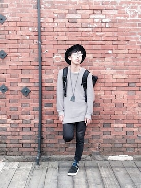 「JOHN LAWRENCE SULLIVAN accessory（ジョンローレンスサリバンアクセサリー）のアイテム（レッグウェア）」を使った、kohiroさん（メンズ・173cm）の春コーディネート