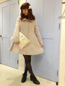 「アイテム（バレッタ/ヘアクリップ）」を使った、、さん（レディース・157cm）の冬コーディネート