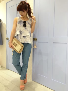 「ISBIT（アイズビット）のアイテム（パンツ）」を使った、、さん（レディース・157cm）の春コーディネート