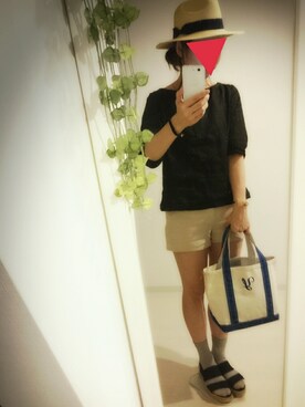 「Ray BEAMS（レイビームス）のRay BEAMS / 中折れ HAT（ハット）」を使った、yutajiさん（レディース・158cm）の夏コーディネート