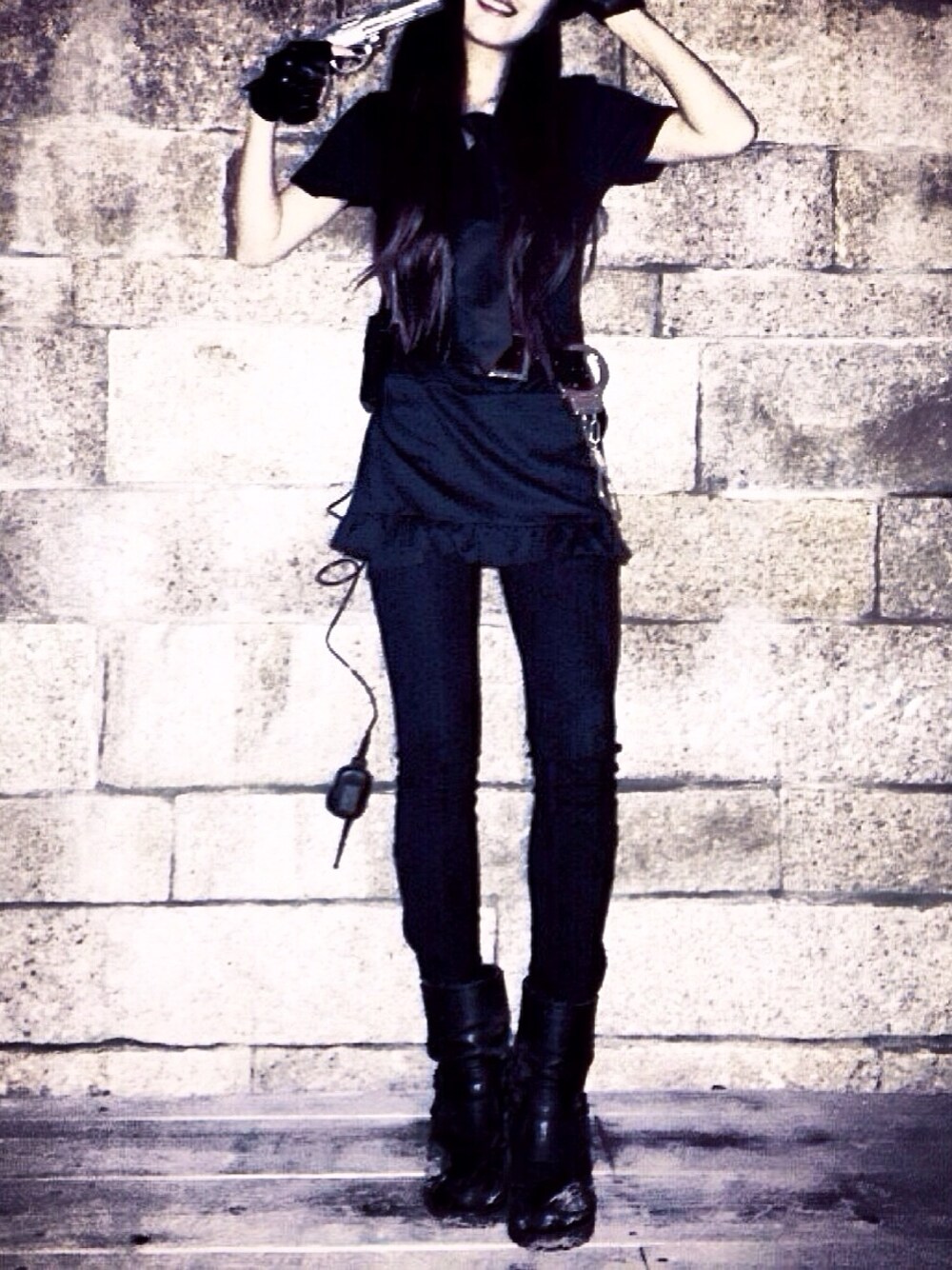 「WEAR HALLOWEEN 2014、ポリス、ハロウィン、仮装、コスプレ」｜「ブランド不明のポリス衣装（その他、ブラック系）」を使った、nishimuさん（レディース・155cm）の秋コーディネートの1枚目の写真