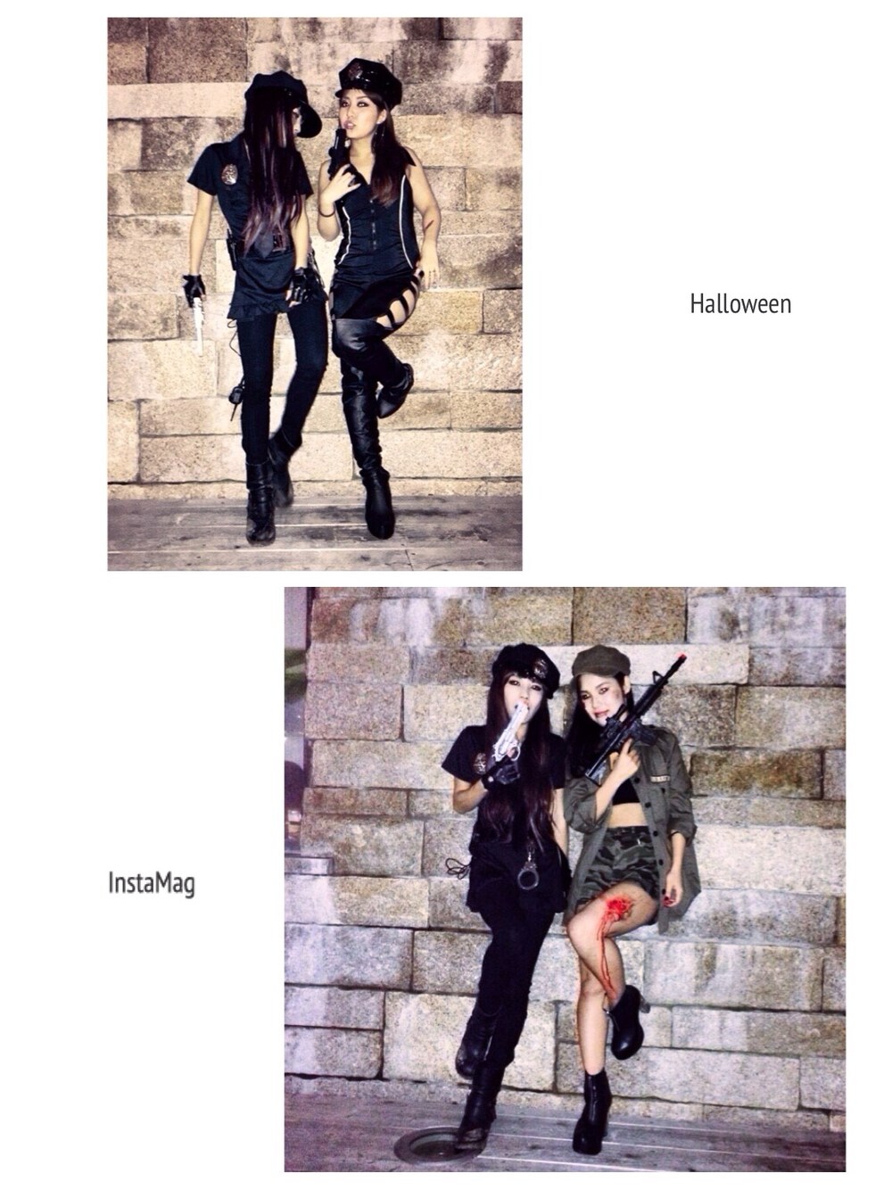「WEAR HALLOWEEN 2014、ハロウィン、ポリス、アーミー、コスプレ」｜「ブランド不明のポリス衣装（その他、ブラック系）」を使った、nishimuさん（レディース・155cm）の秋コーディネートの1枚目の写真