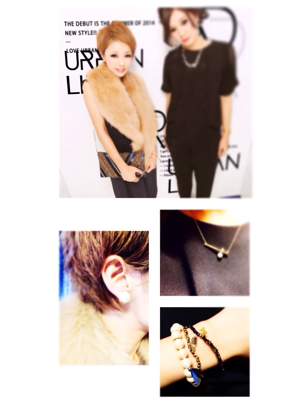 「2014年、ラストWEAR、パーティースタイル、ドレス、ドレスアップ、ファー小物、クラッチバッグ、ショルダーバッグ、ZARA、アクセサリー、ゴールドアクセ」｜「Radiateのクラッチバッグ（クラッチバッグ、ブルー系）」を使った、nishimuさん（レディース・155cm）の冬コーディネートの1枚目の写真
