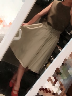 「niko and...（ニコアンド）のライトサーマルノースリプルオーバー【niko and...】（T Shirts、グリーン系）」を使った、KEIさん（レディース・158cm）の夏コーディネート