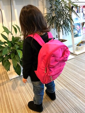 「BeBe（ベベ）のアイテム（バッグ）」を使った、♡りぼん♡さん（キッズ・100cm）の秋コーディネート