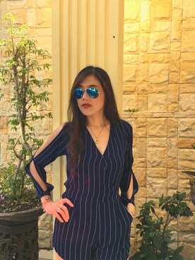 「zaloramy」｜「アイテム（オールインワン・サロペット）」を使った、riena44さん（レディース・171cm）の春コーディネート