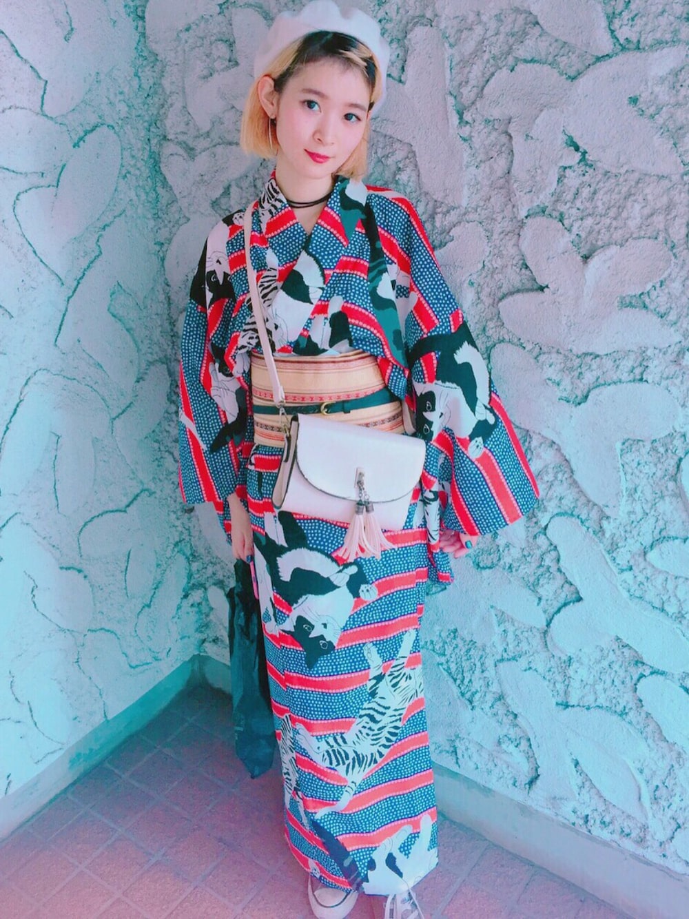「ふりふのアイテム（浴衣、その他）」を使った、maco ۬৺۬さん（レディース・153cm）の夏コーディネートの1枚目の写真