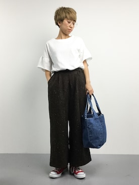 「 MAKE UP（メイクアップ）のアイテム（バッグ）」を使った、MIKULUさん（レディース・157cm）の秋コーディネート