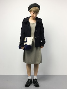 「ドレスシューズ」｜「アイテム（ダッフルコート）」を使った、MIKULUさん（レディース・157cm）の秋コーディネート