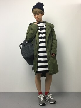 X-girl（エックスガール）のモッズコートを使った人気ファッション 