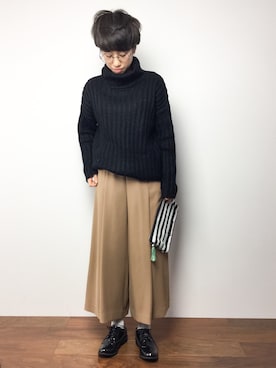 「merrier BEAMS（メリアビームス）のアイテム」を使った、MIKULUさん（レディース・157cm）の秋コーディネート