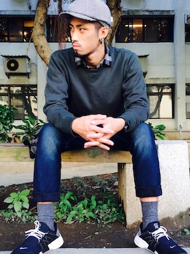 「EDWIN」｜「アイテム（キャスケット）」を使った、Marsさん（メンズ・179cm）の秋コーディネート