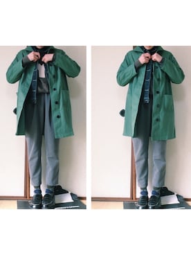 「グレーパンツ」｜こももももももこももももさん（レディース・158cm）の冬コーディネート