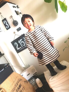 「SM2（エスエムツー）のアイテム（ワンピース/ドレス）」を使った、Rie Izumiさん（キッズ・90cm）の冬コーディネート