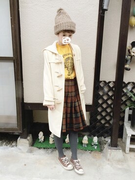 「ロング丈ダッフル」｜「アイテム（その他）」を使った、sumika .さん（レディース・163cm）の冬コーディネート