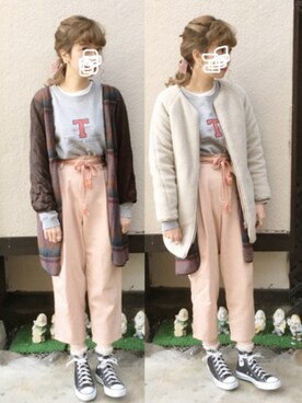 「ウエストイン」｜「アイテム（ブルゾン）」を使った、sumika .さん（レディース・164cm）の冬コーディネート