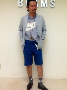 「International Gallery BEAMS（インターナショナルギャラリービームス）のアイテム（その他アウター）」を使った、naru…さん（メンズ・173cm）の春コーディネート