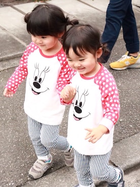 「UNIQLO（ユニクロ）のアイテム（シャツ/ブラウス、その他）」を使った、yotsubaさん（キッズ・100cm）の秋コーディネート